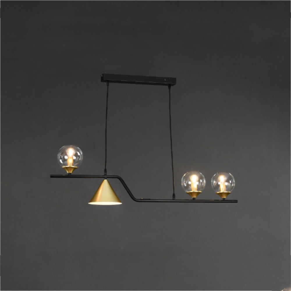 Edge Modern LED Pendant Light Black/Gold Glass Living Room/Bedroom