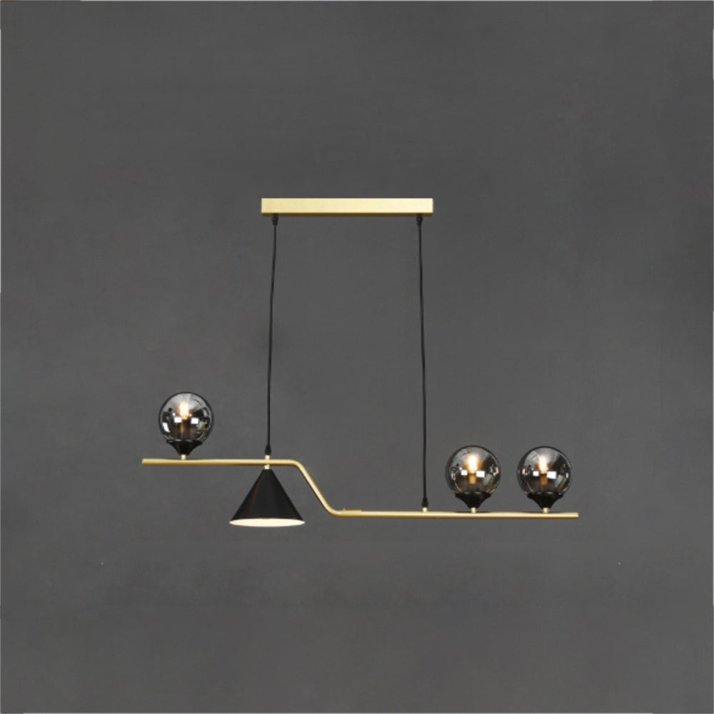 Edge Modern LED Pendant Light Black/Gold Glass Living Room/Bedroom