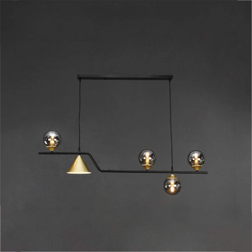 Edge Modern LED Pendant Light Black/Gold Glass Living Room/Bedroom