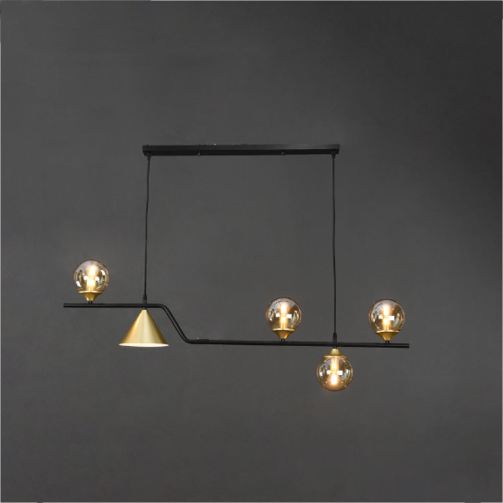 Edge Modern LED Pendant Light Black/Gold Glass Living Room/Bedroom