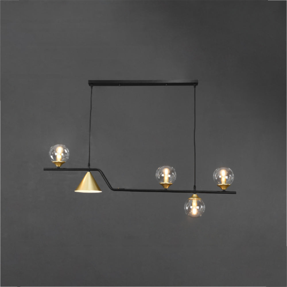 Edge Modern LED Pendant Light Black/Gold Glass Living Room/Bedroom