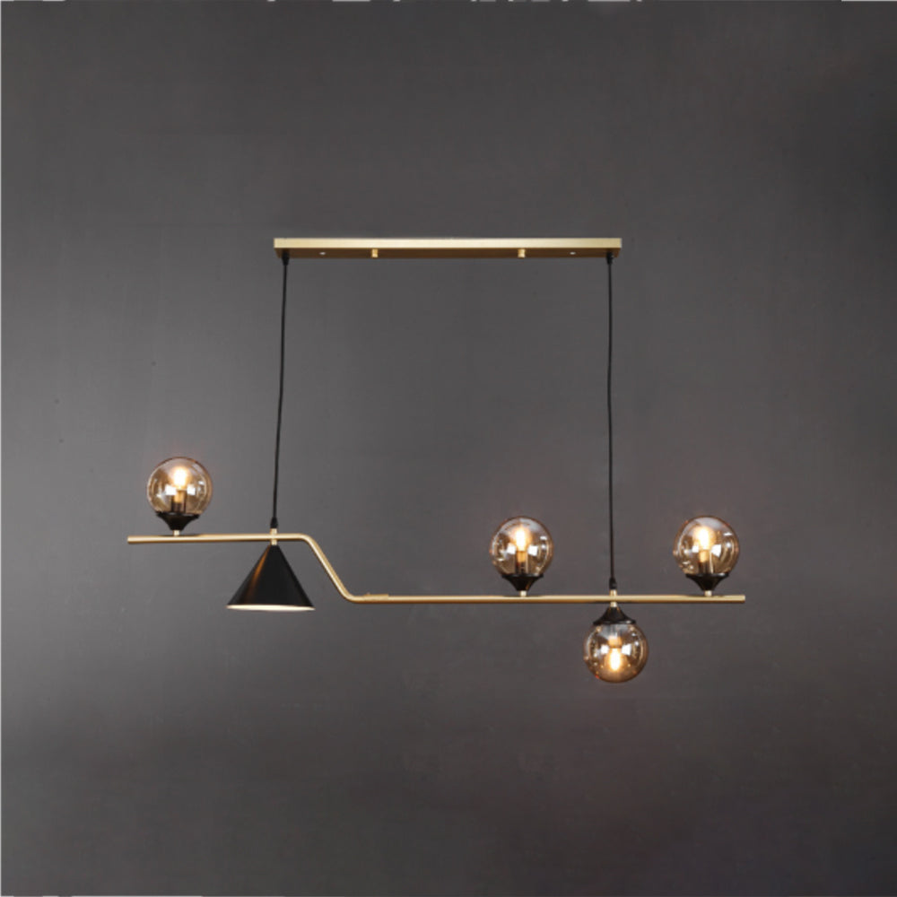 Edge Modern LED Pendant Light Black/Gold Glass Living Room/Bedroom