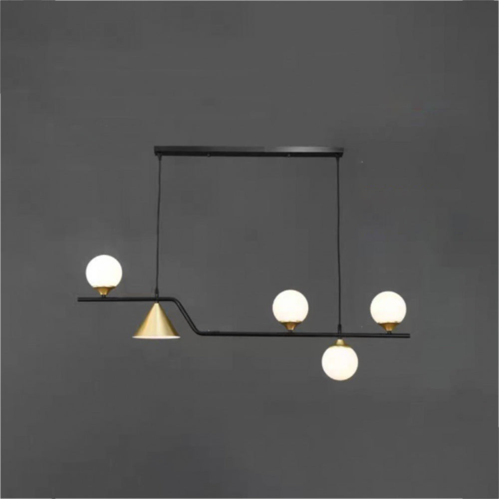 Edge Modern LED Pendant Light Black/Gold Glass Living Room/Bedroom