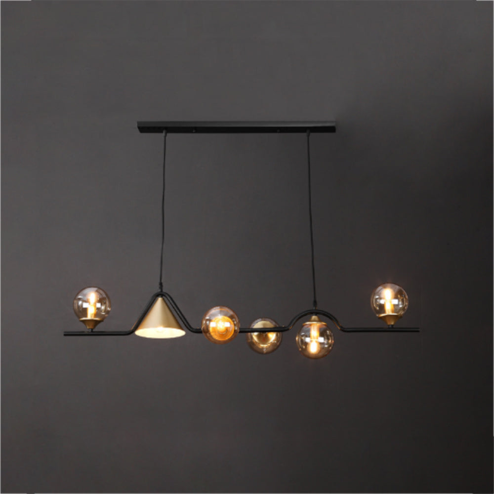 Edge Modern LED Pendant Light Black/Gold Glass Living Room/Bedroom