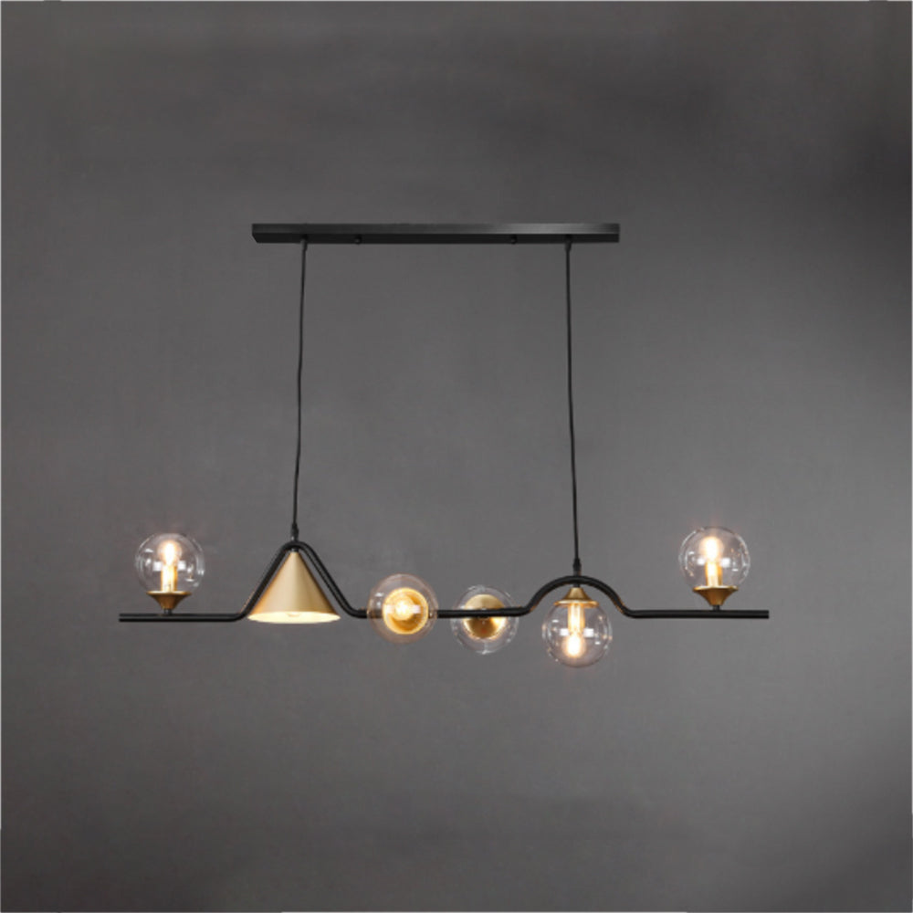 Edge Modern LED Pendant Light Black/Gold Glass Living Room/Bedroom