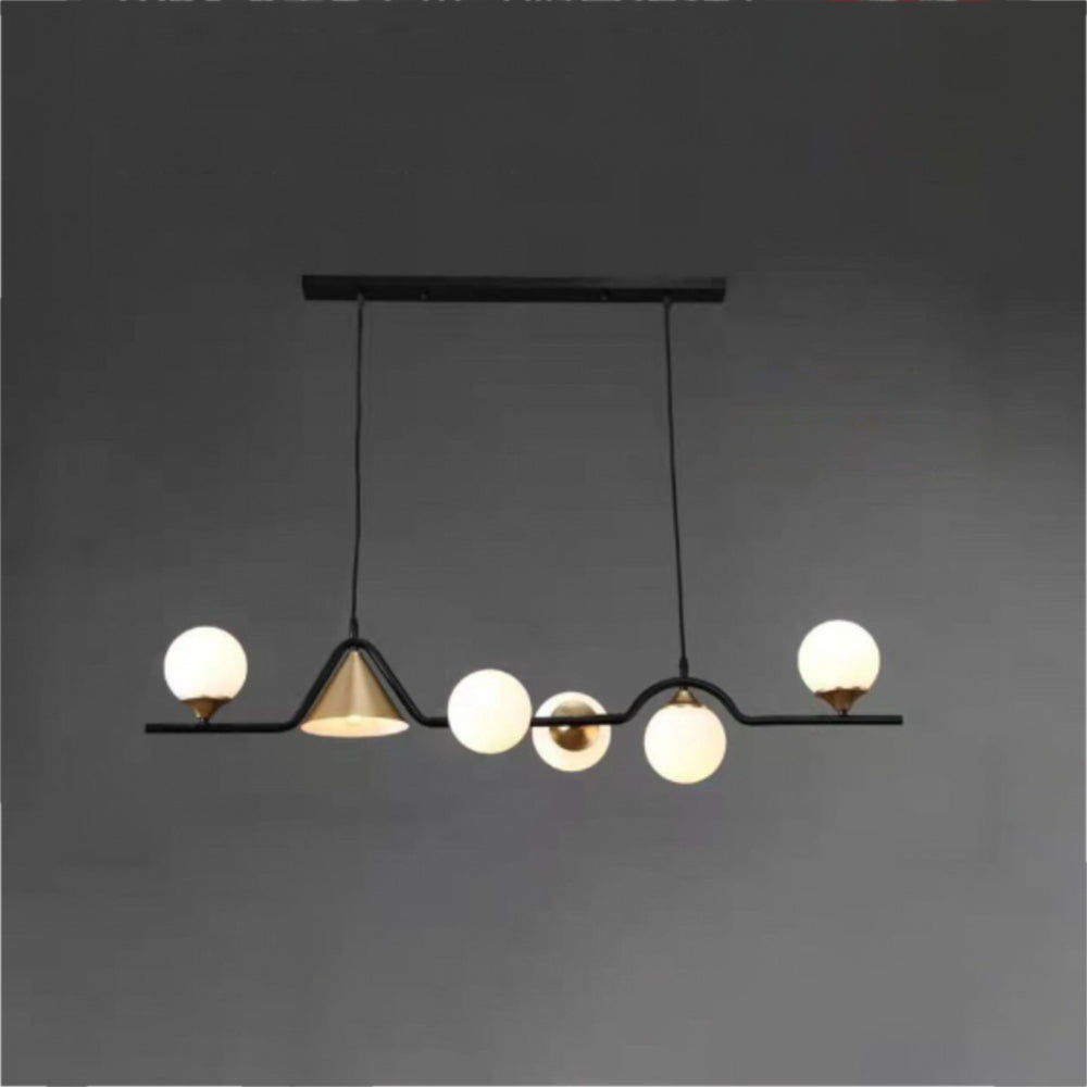 Edge Modern LED Pendant Light Black/Gold Glass Living Room/Bedroom