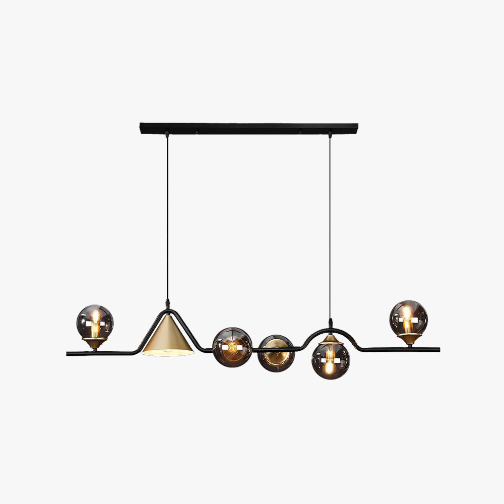 Edge Modern LED Pendant Light Black/Gold Glass Living Room/Bedroom