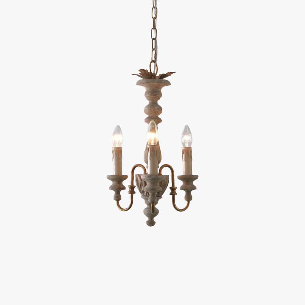 Alessio Rustic French Wood Chandelier Living Room Dining Room