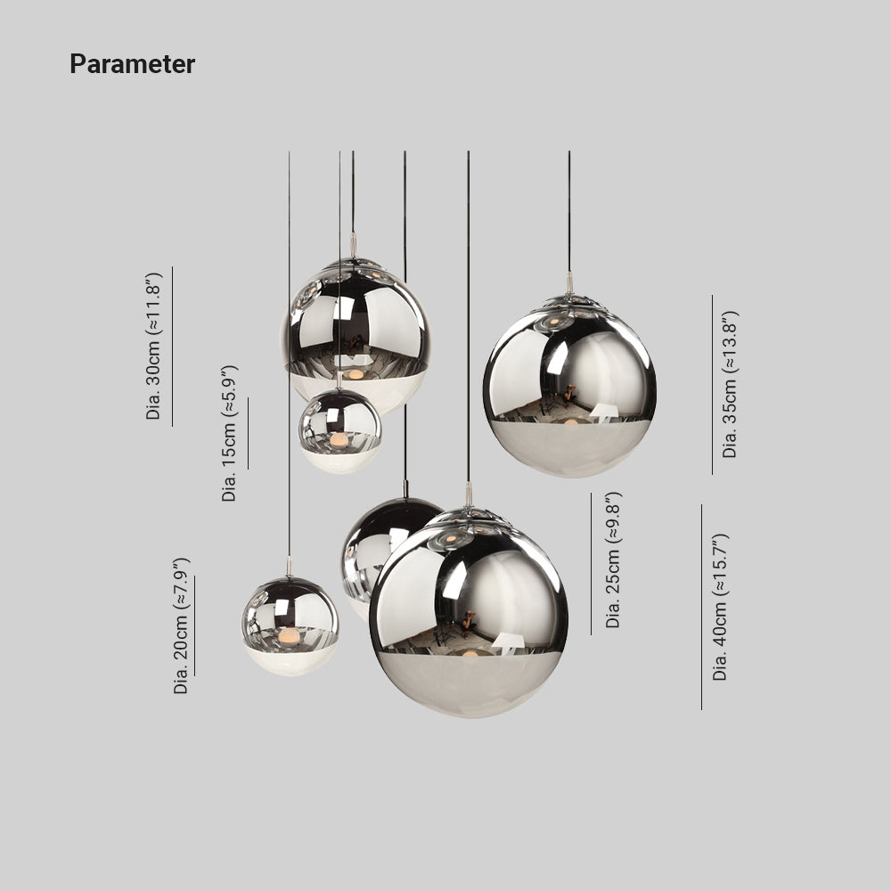 Hailie Industrial Round Metal Glass Pendant Light Living Room