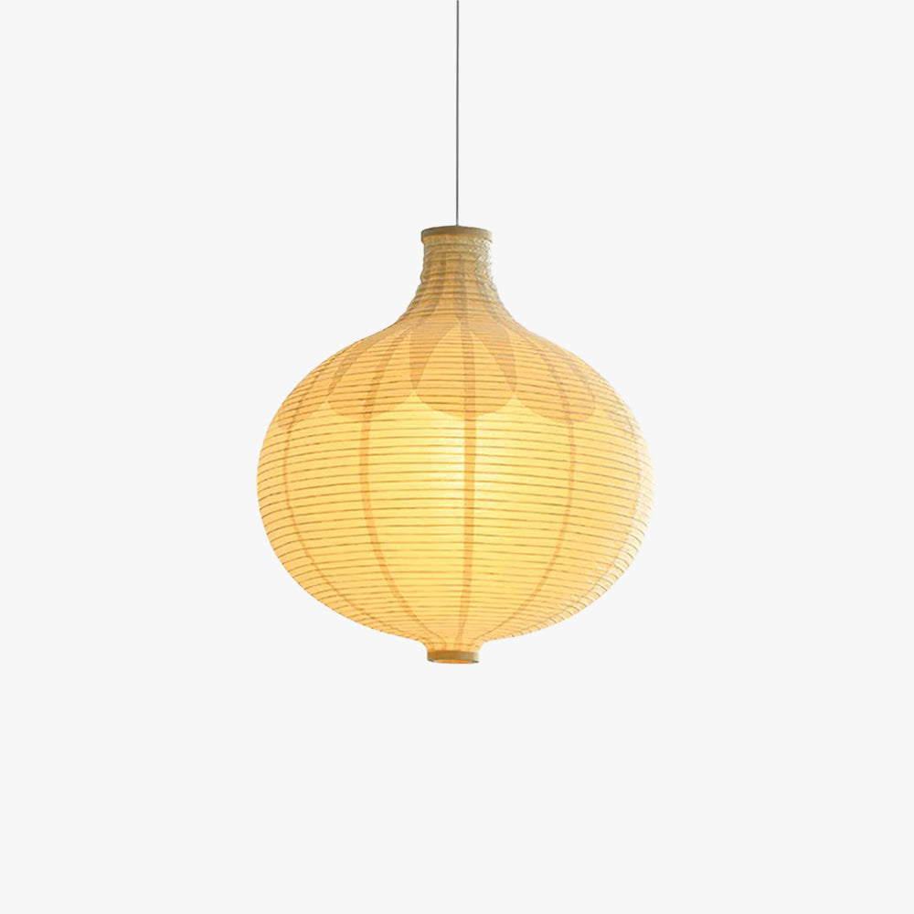 Ritta Japanese Design Globe Wood Paper LED Pendant Light Living Room