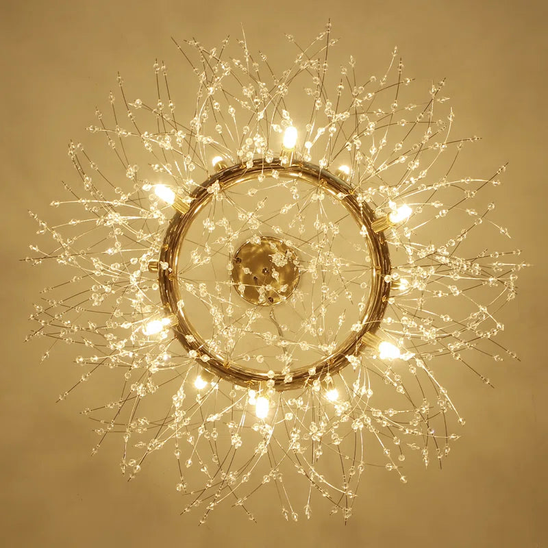 Lili Modern Dandelion LED Pendant Light Gold Metal/Crystal Bedroom/Living Room