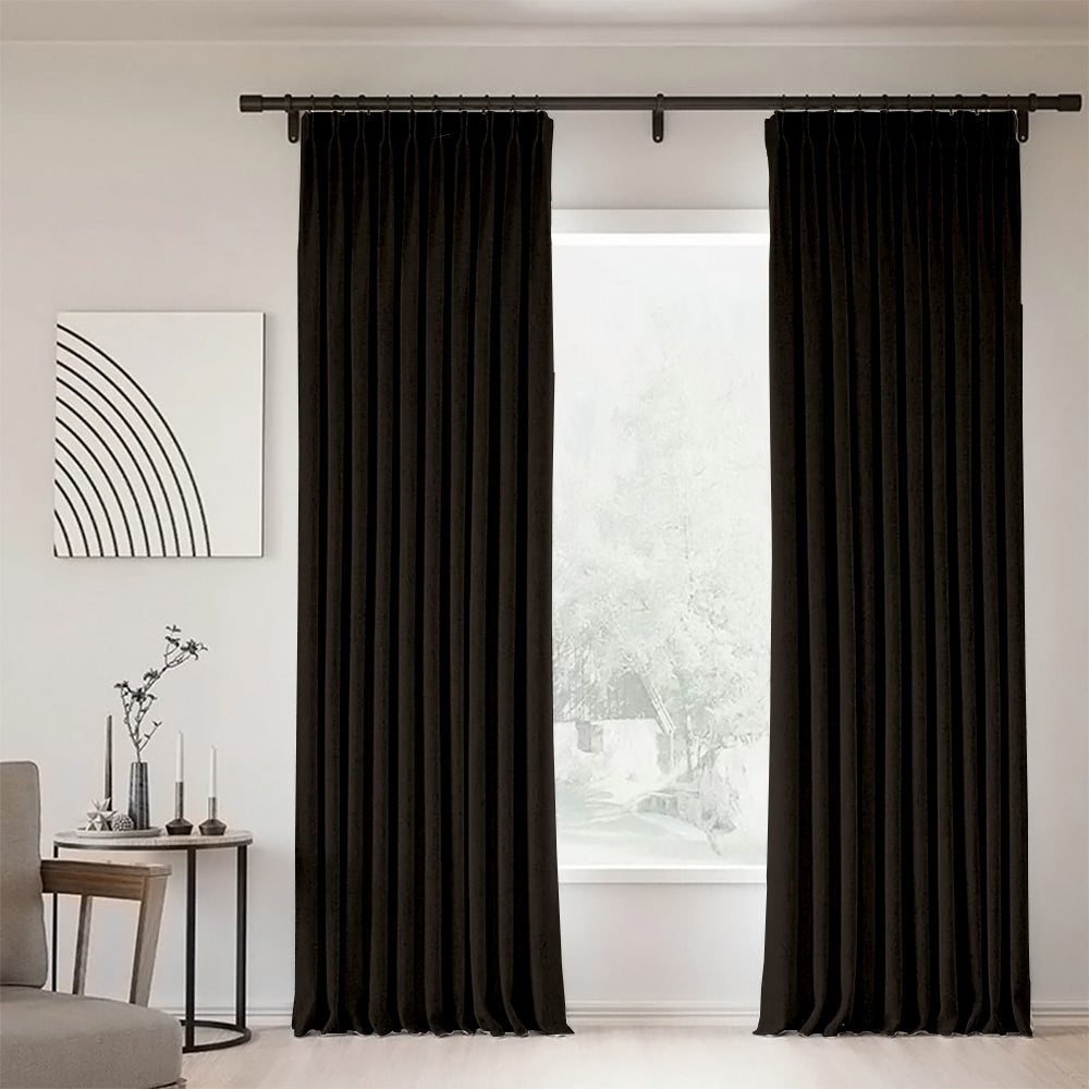 Sunny Linen Blackout Curtain Pleated