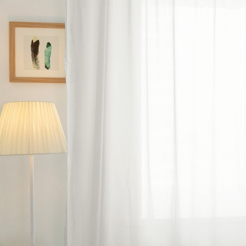 Mira Solid Sheer Custom Curtains Pleated