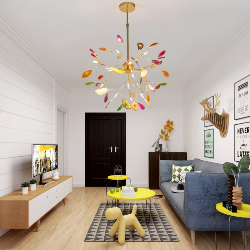 Nordic Agate Creative Colourful Chandelier Bedroom/Living Room