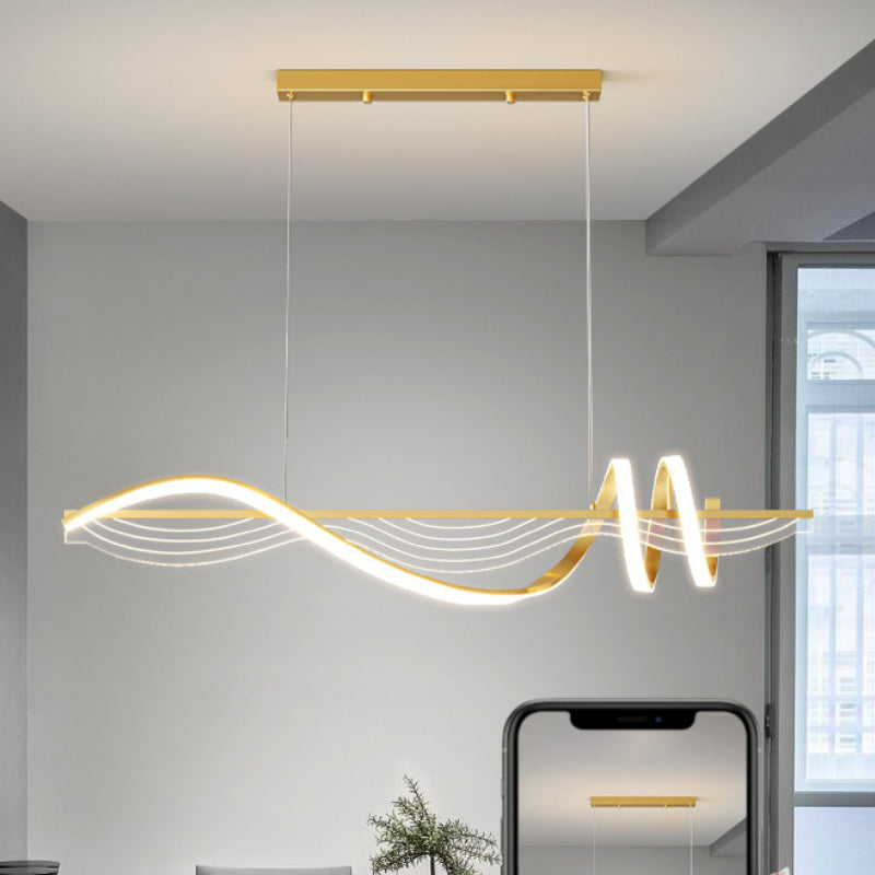 Louise Contemporary Style Linear Metal Pendant Light White/Black