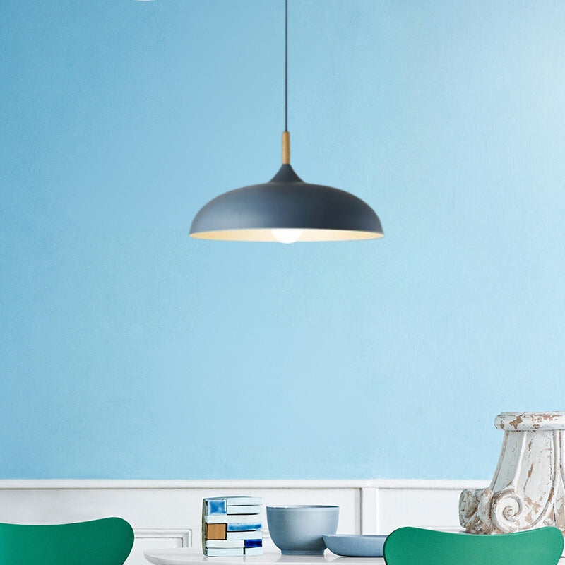 Leilani Modern Pendant Light Dome Macaron Metal Dining Room