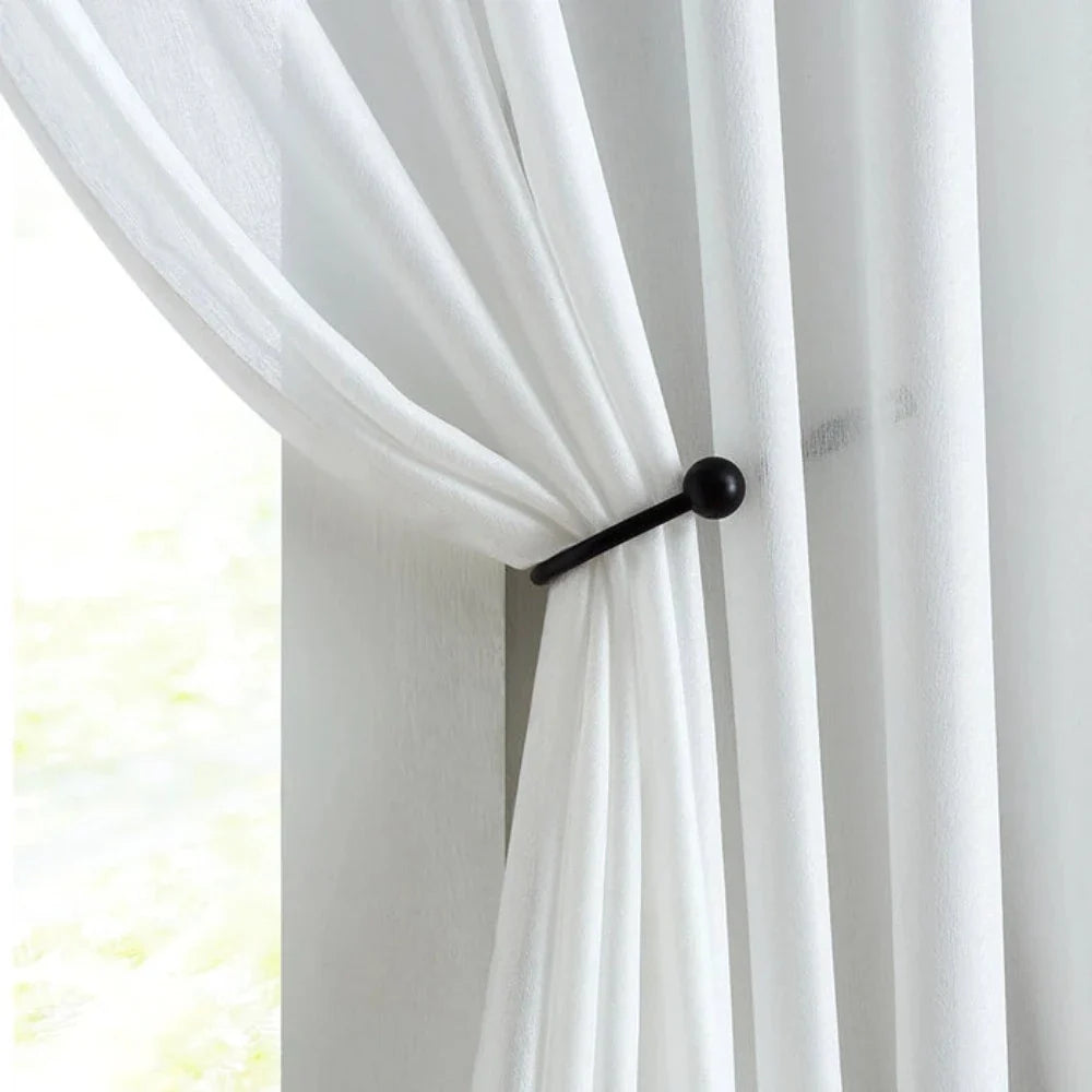 Mina Herringbone Texture Semi Sheer Curtains Pleated