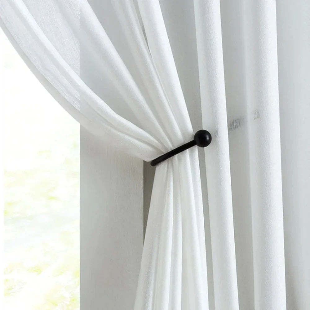 Mina Herringbone Texture Semi Sheer Curtains Grommet