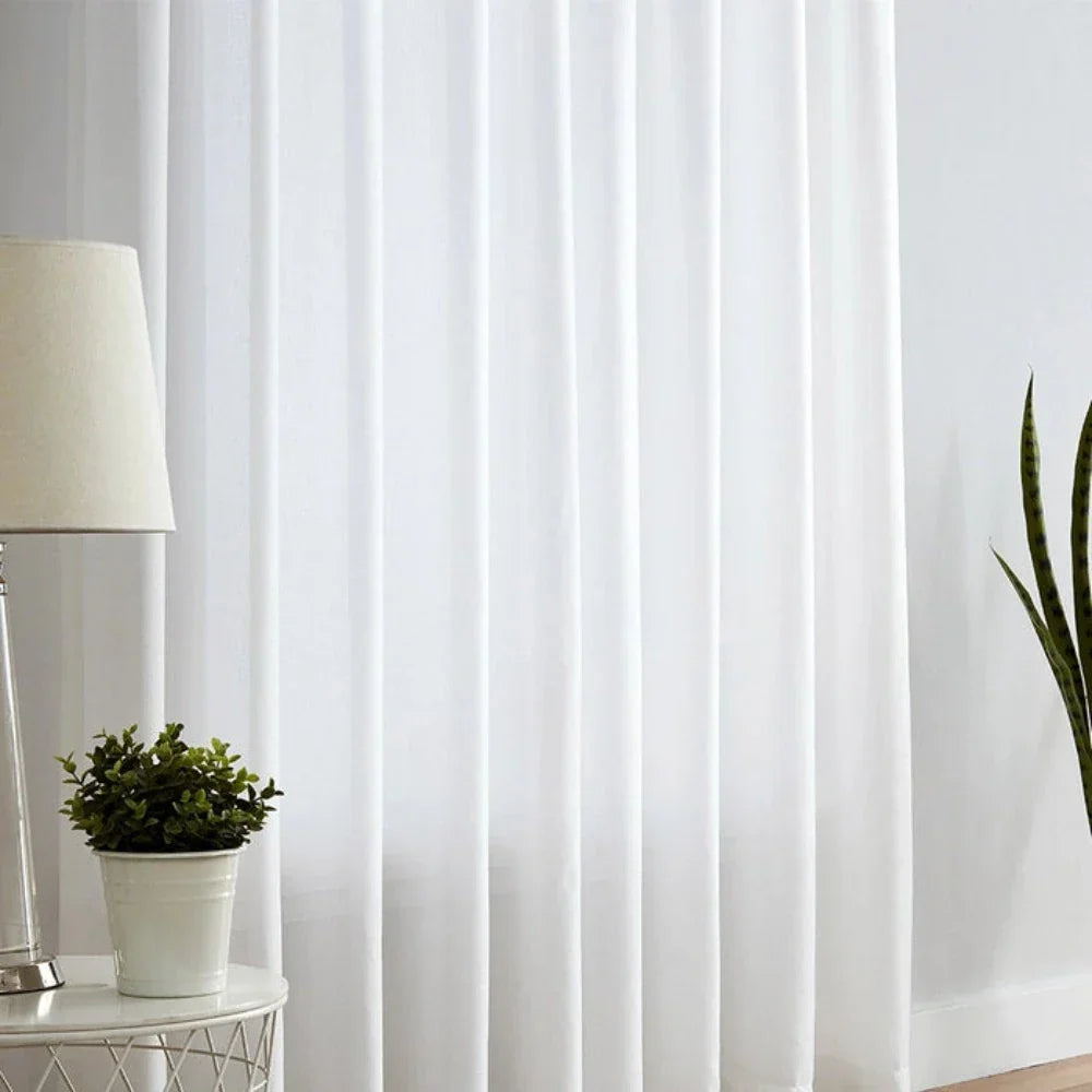 Mina Herringbone Texture Semi Sheer Curtains Grommet