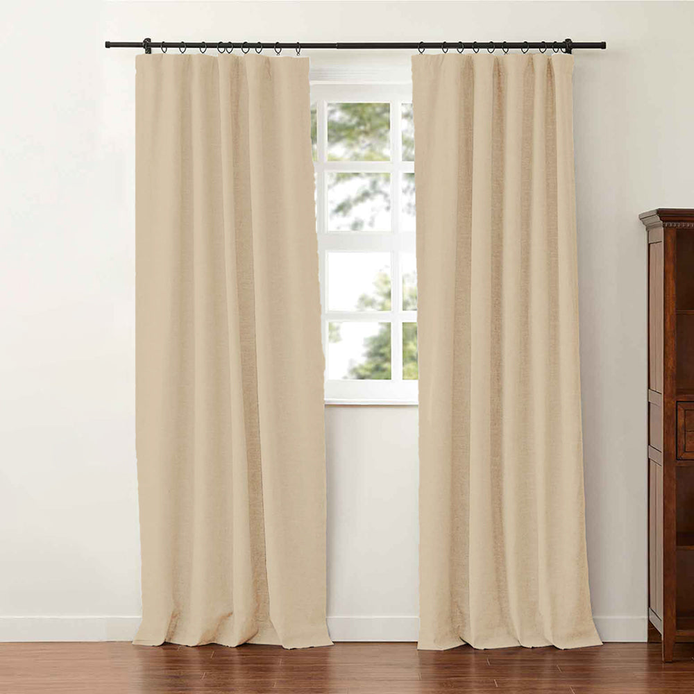 Aira Linen Cotton Curtain Pleated