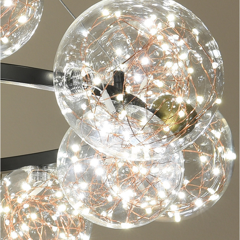 Valentina Art Deco  Luminous Sphere Cluster Glass  Pendant Light