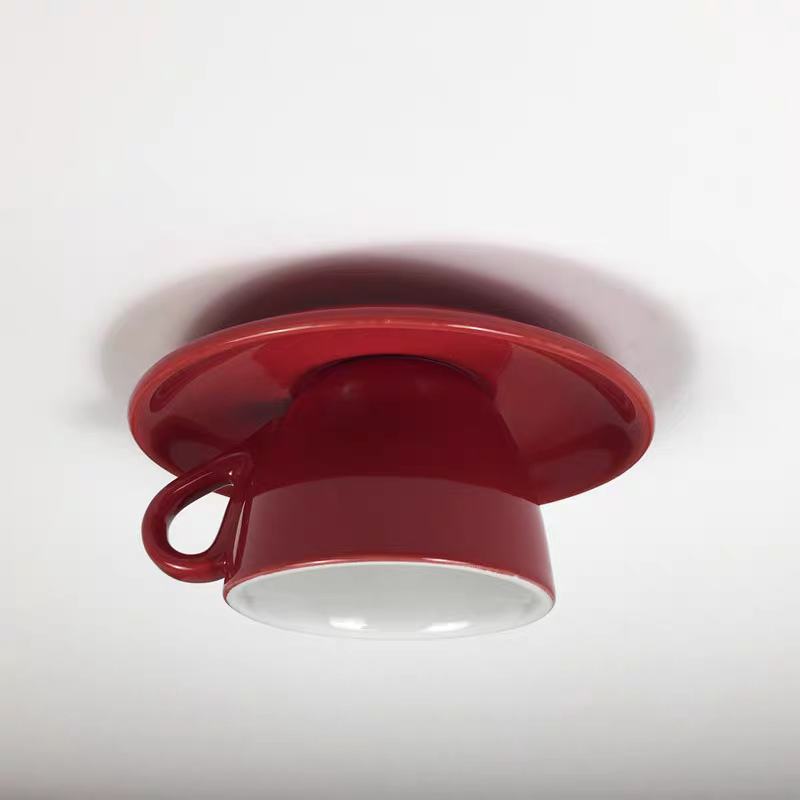 Morandi Modern Coffee Cups Ceramic Flush Ceiling Lighting