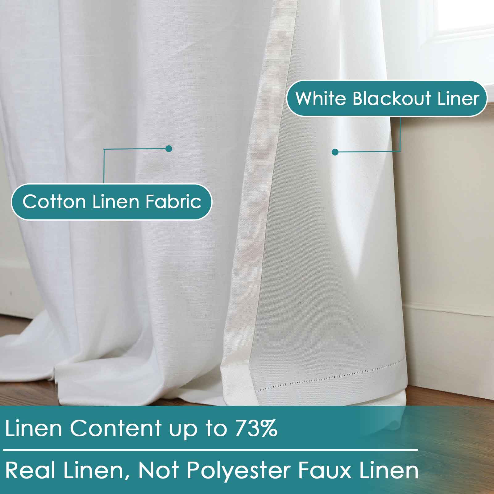 Aira Linen Cotton Curtain Pleated