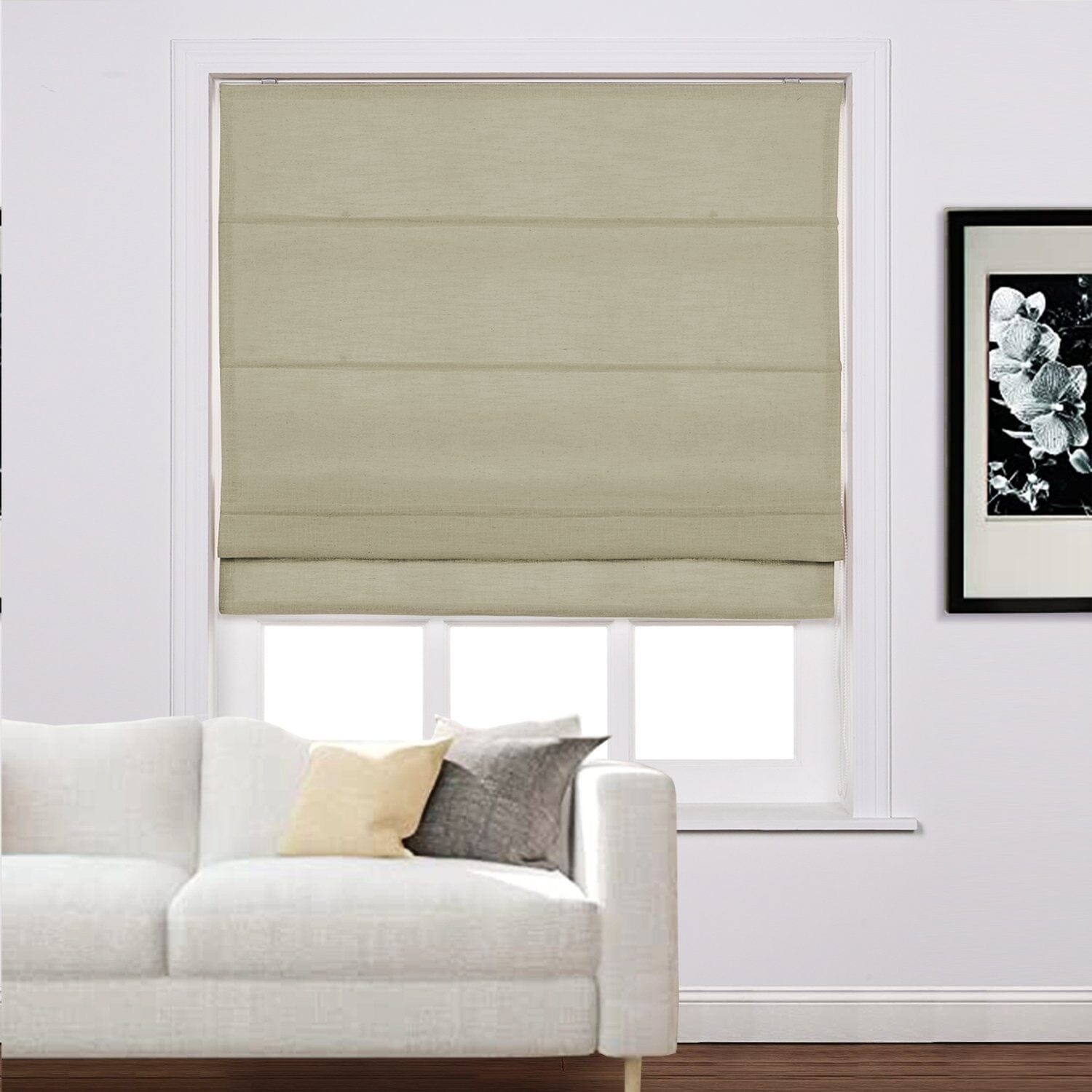 Loomy Polyester Linen Roman Shade Cord Lift