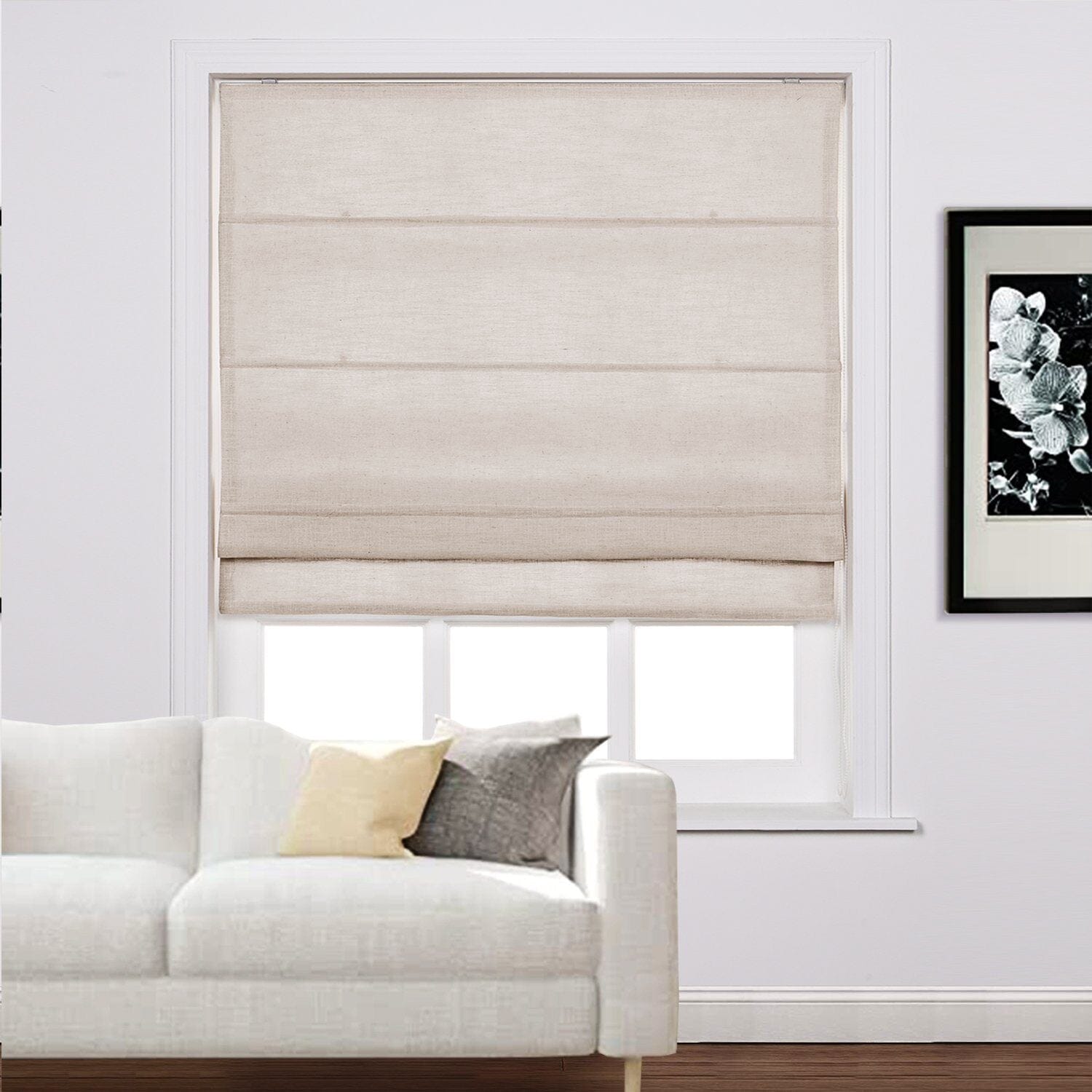 Loomy Polyester Linen Roman Shade Cord Lift