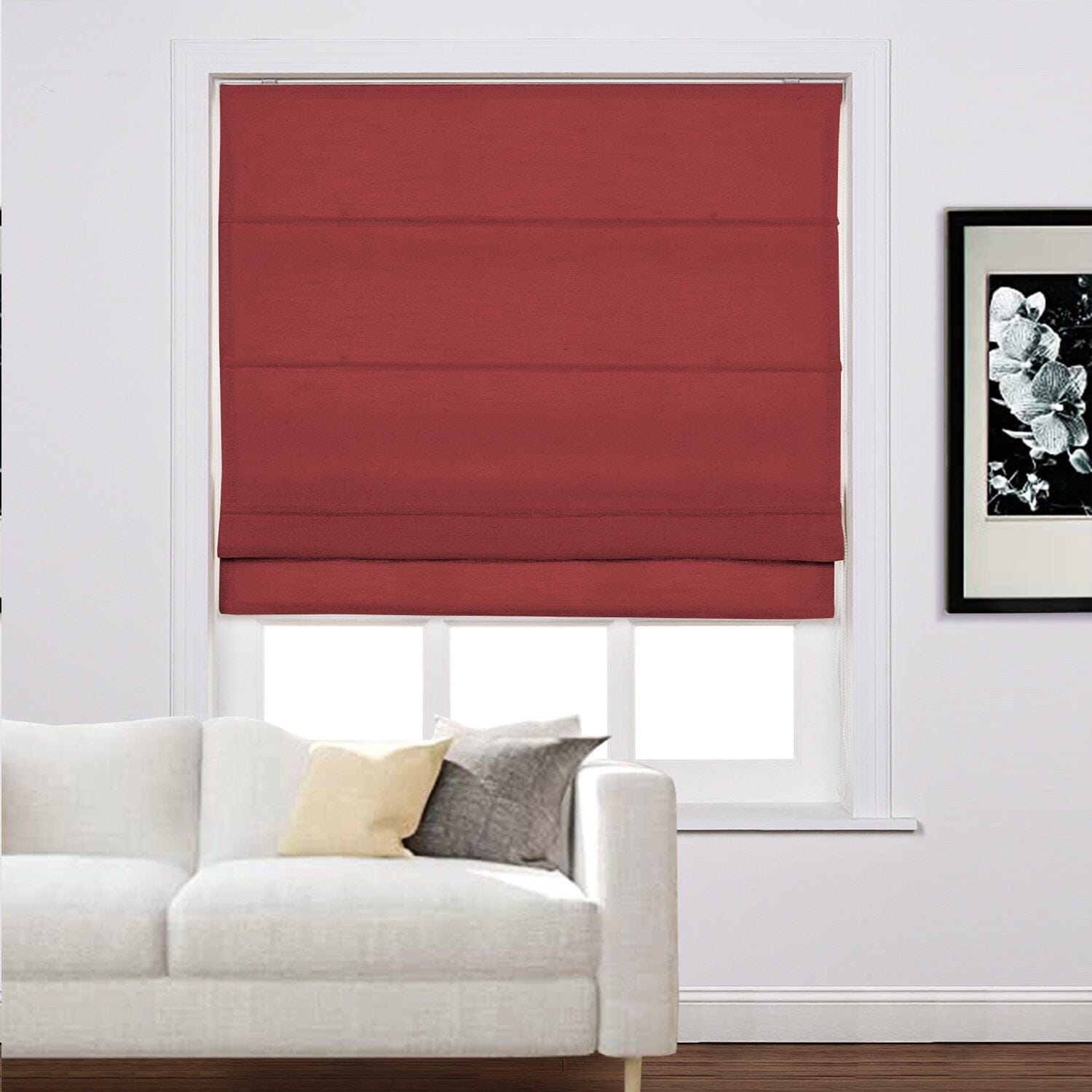 Loomy Polyester Linen Roman Shade Cord Lift