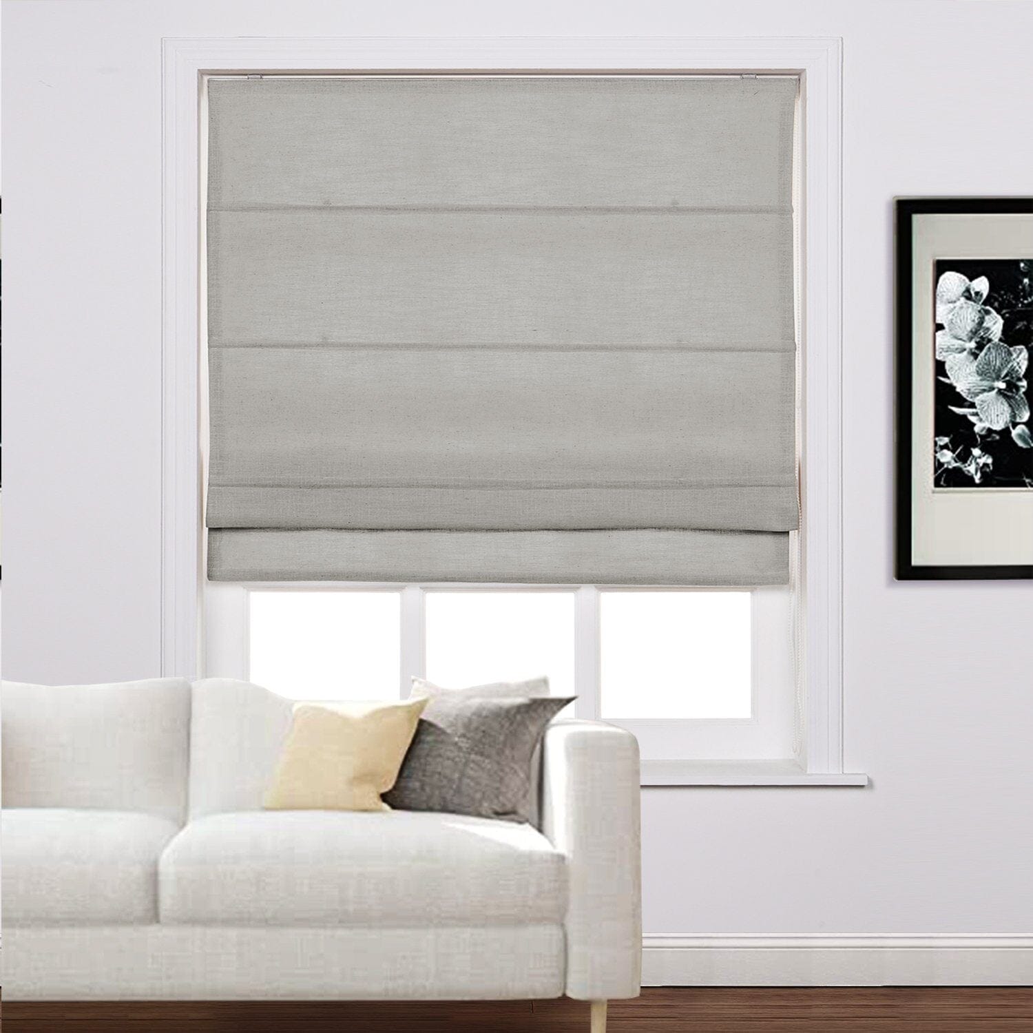 Loomy Polyester Linen Roman Shade Cord Lift