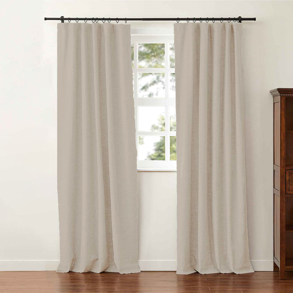 Aira Linen Cotton Curtain Pleated