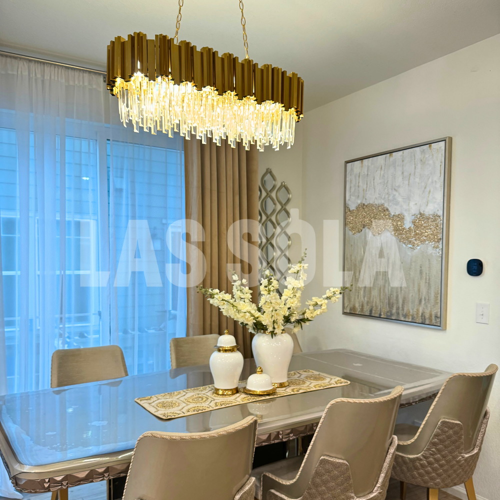 Marilyn Nordic Postmodern Luxury Gold Crystal Chandelier for Dining Room & Living Room