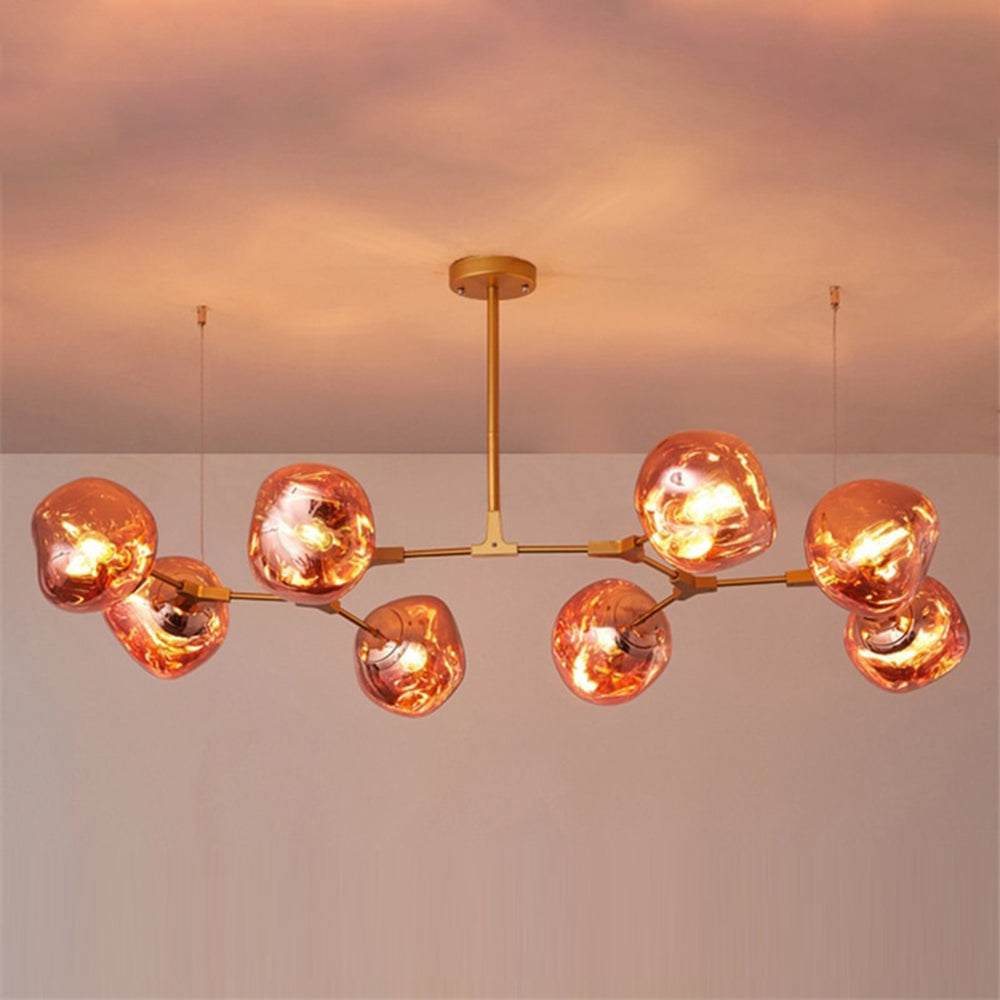 Mirza Modern Globe Lava 3 Pendant Light Fixture 3/6/8 Head