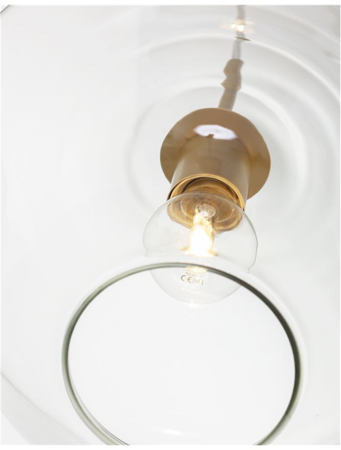 Hailie Pendant Light Clear Glass, Clear/Amber, Bedroom