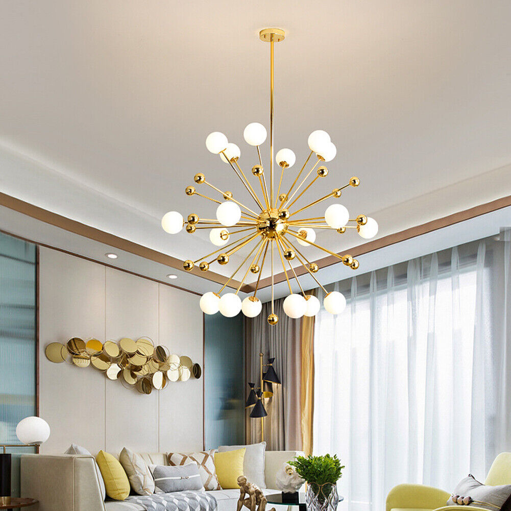 Valentina Nordic Firework LED Chandelier Golden Metal Living Room