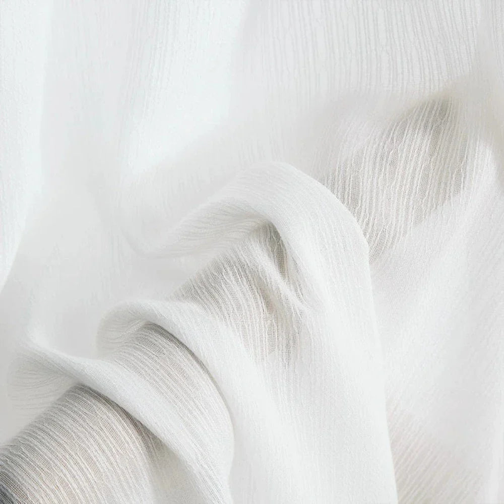 Vera Crepe Texture Semi Sheer Curtains Soft Top