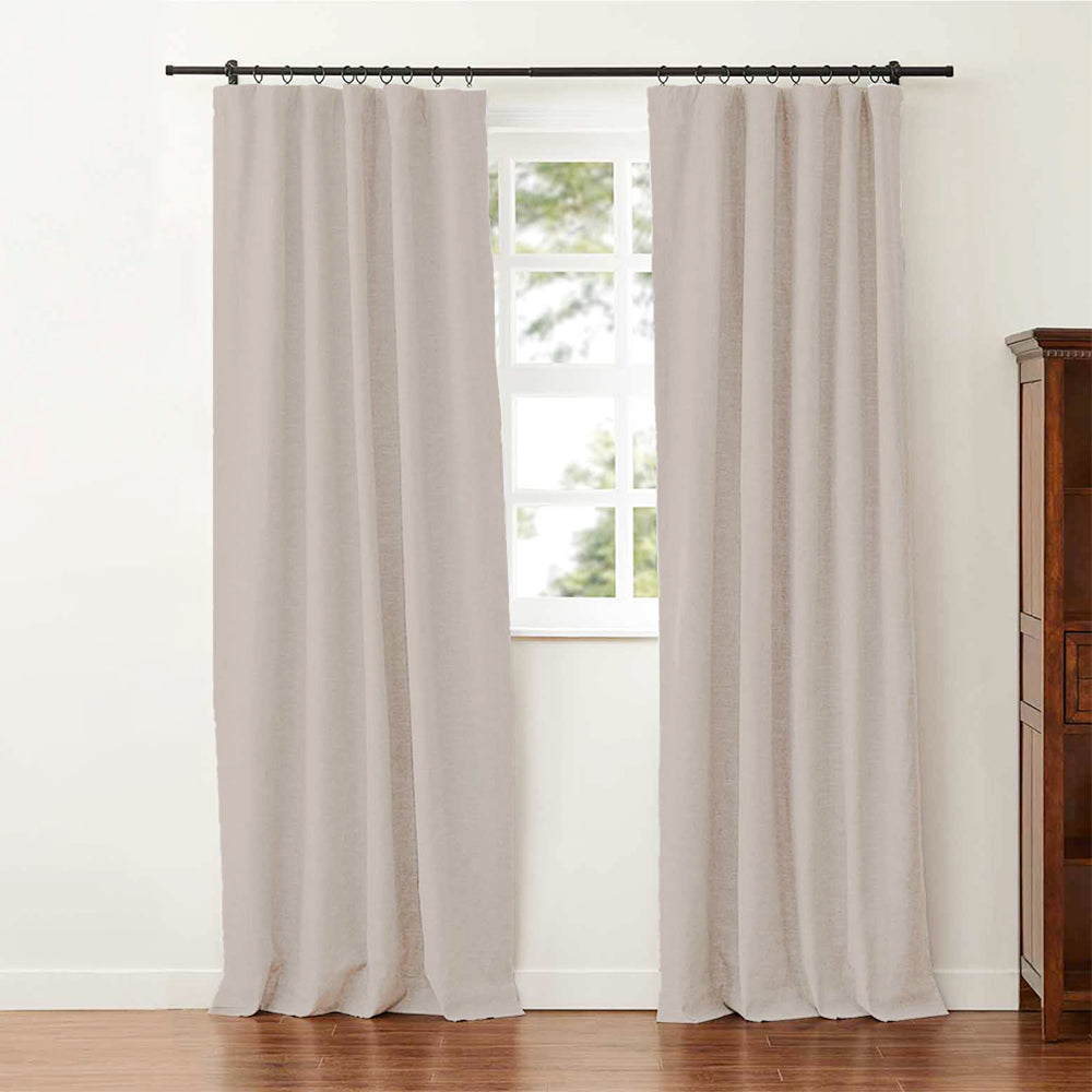 Aira Linen Cotton Curtain Pleated