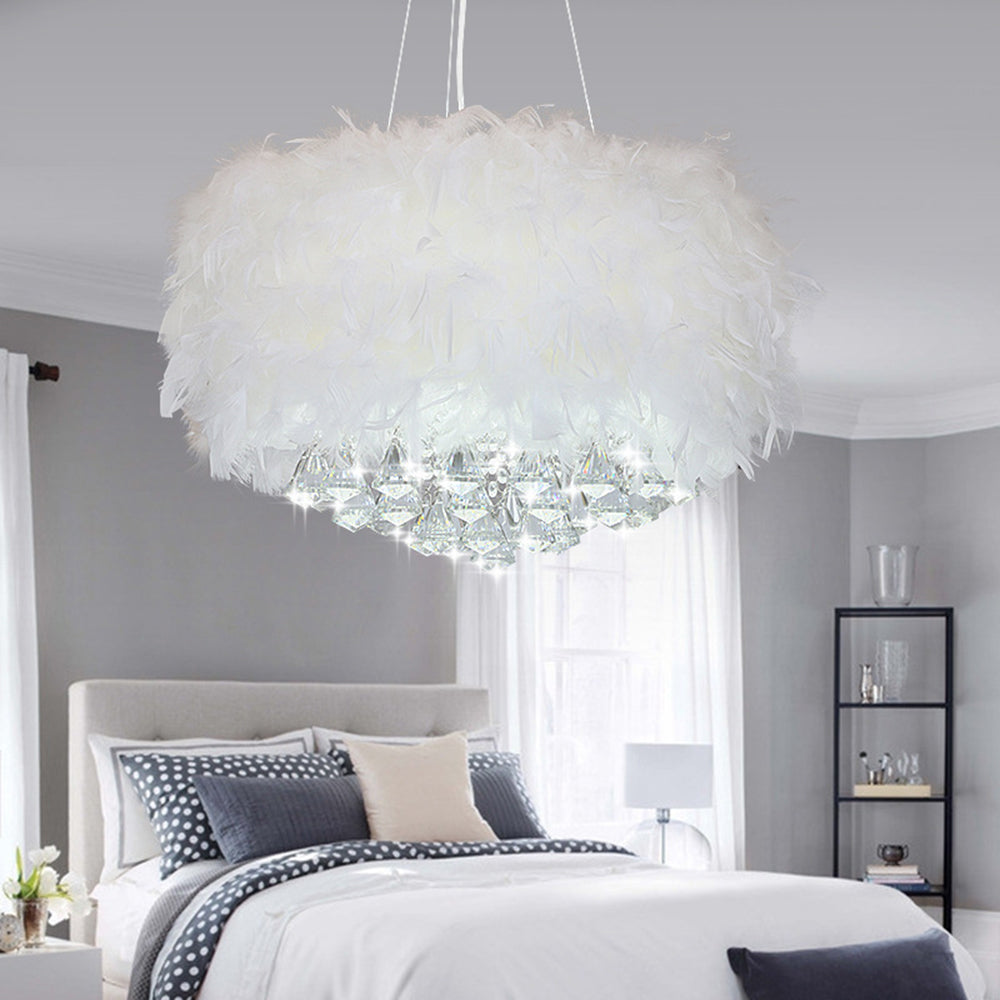 Feather deals crystal chandelier