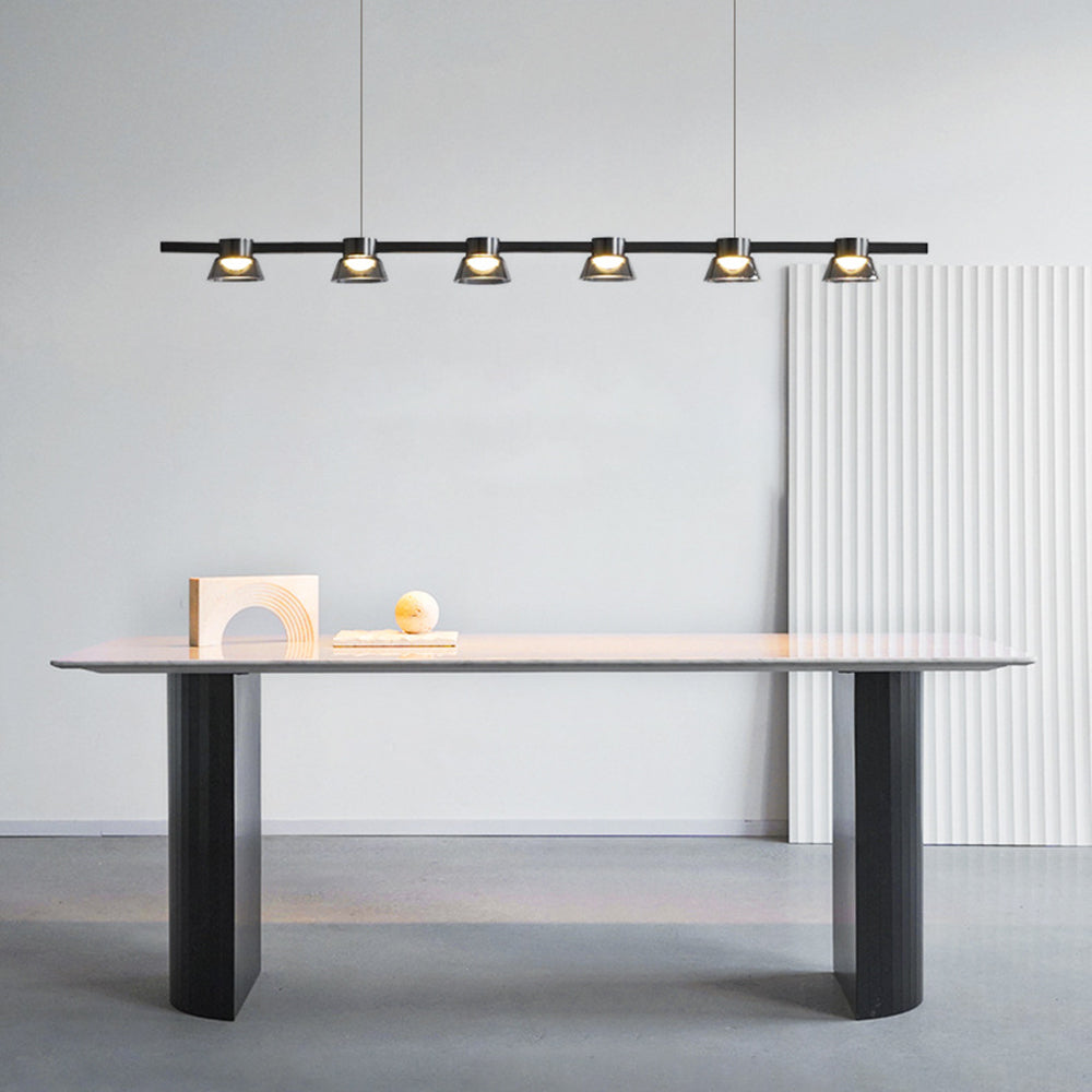 Evette Modern Linear Metal Pendant Light,Black