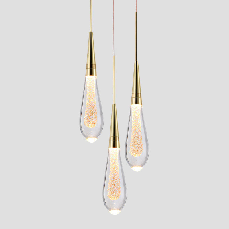 Kristy Pendant Light Crystal & Glass Droplet, Gold