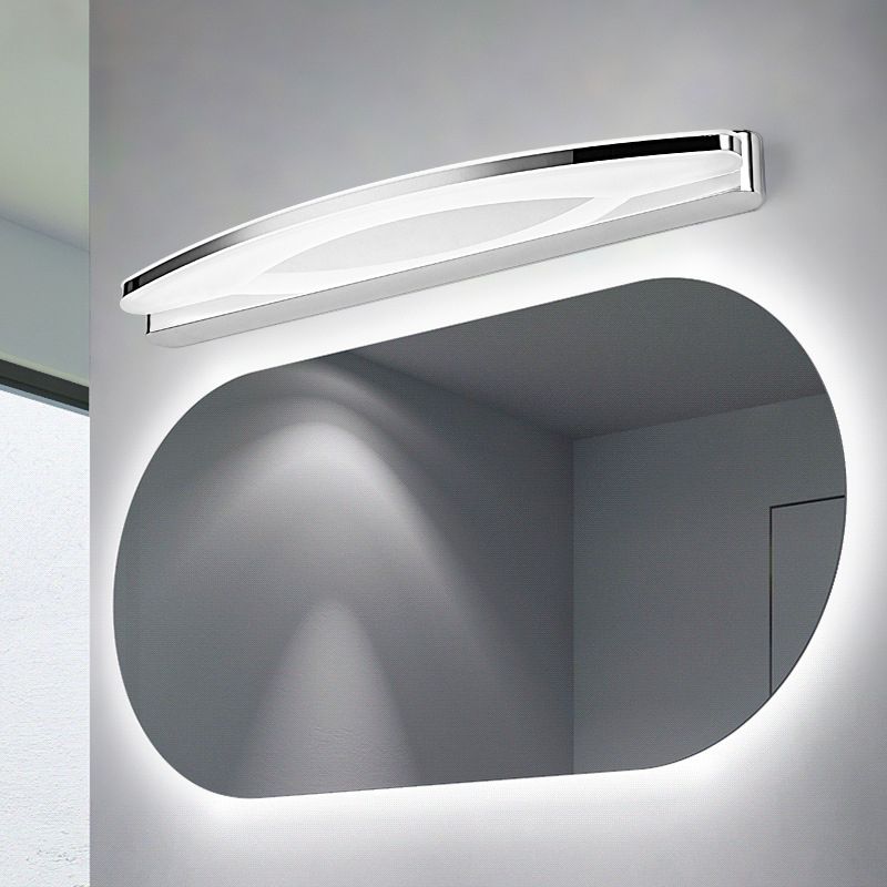 Leigh Minimalist Oval Vanity Wall Lamp, Chrome, Bedroom/Bathroom