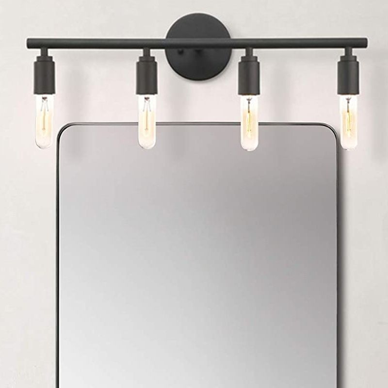 Alessio Modern Glass Vanity Wall Lamp, Black, Bathroom, 3/4 Light