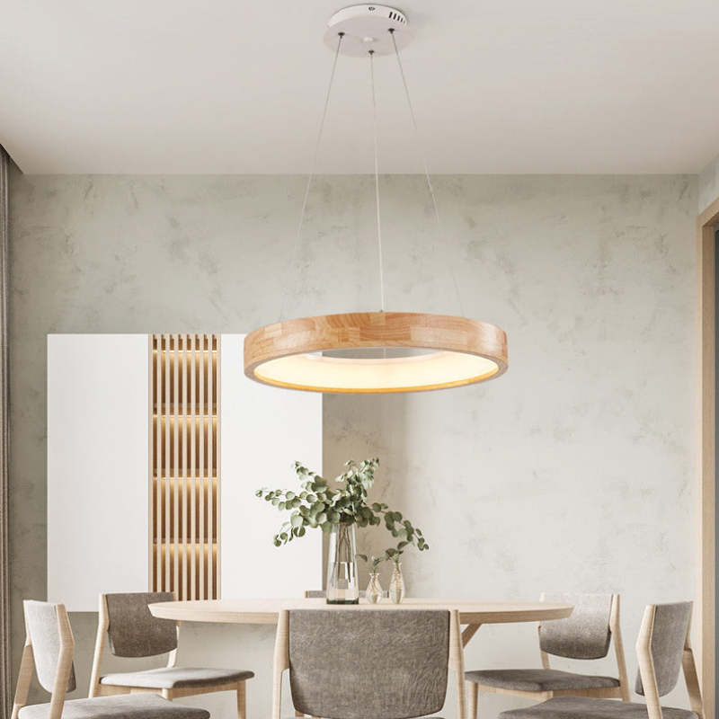 Ozawa Modern Ring Wood Pendant Light