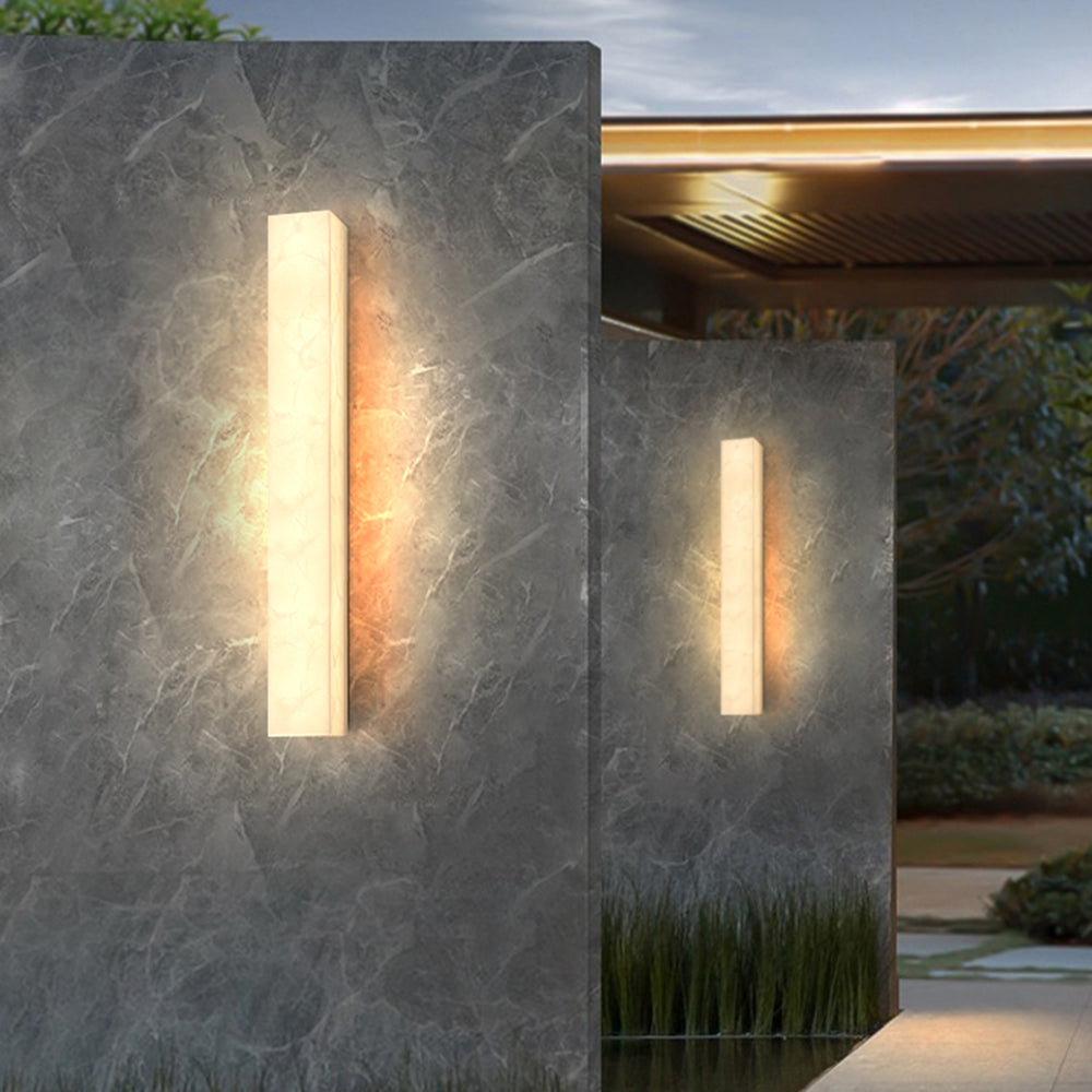 Edge Modern Rectangular Resin Outdoor Wall Lamp, White