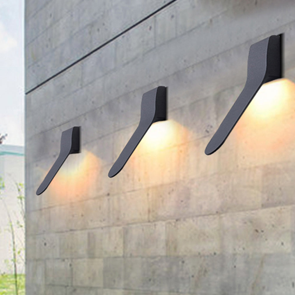 Orr Minimalist Tilt Linear Metal Outdoor Wall Lamp, Black