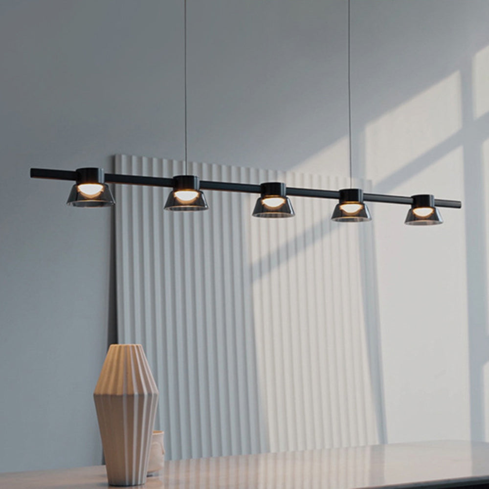 Evette Modern Linear Metal Pendant Light,Black