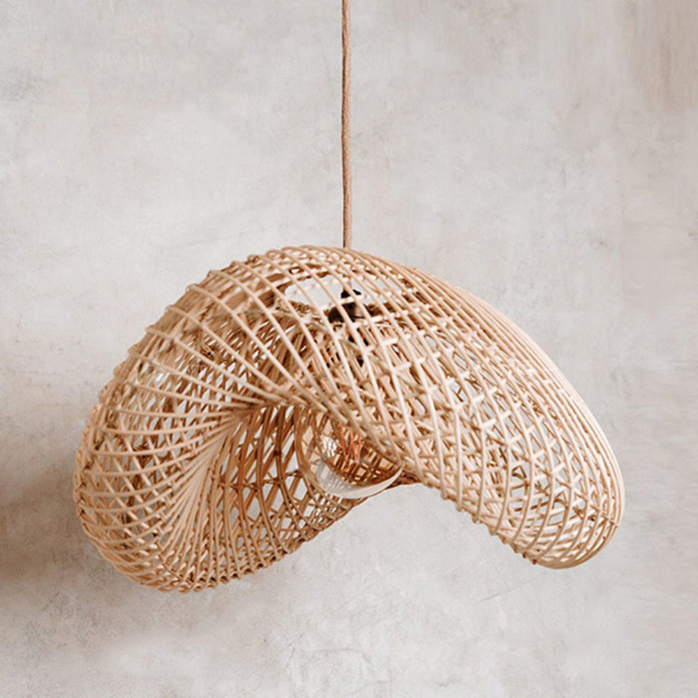 Muto Rustic Boho Rattan Pendant Light, Living Room