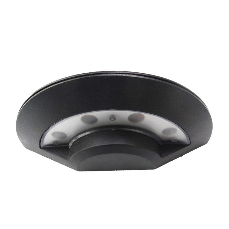 Orr Wall Lamp Flying Saucer, Metal LED, Black, Outdoor