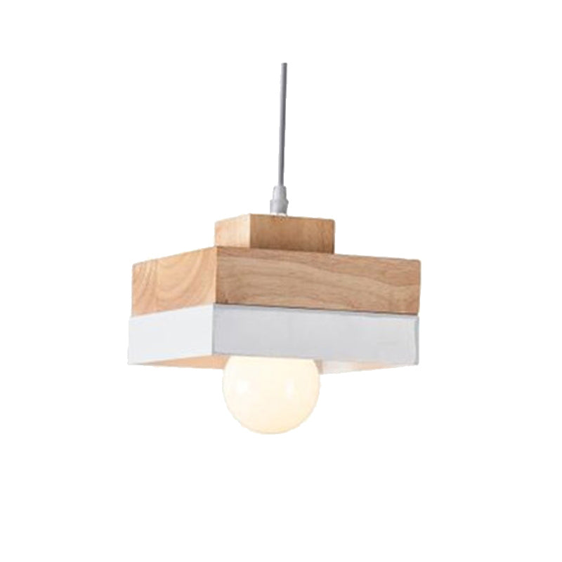 Morandi Minimalist Black & White Wood Geometric Pendant Light